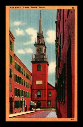 Dr Jim Stamps Us Old North Church Boston Massachusetts Linen View Postcard