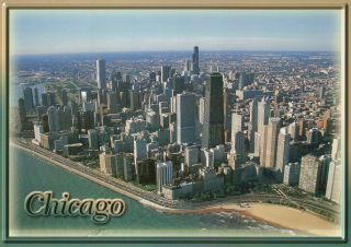 Aerial View Of Chicago,  Illinois,  Northshore Drive,  Lake Michigan Etc - Postcard