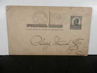 1910 Chillicothe Vigo Oh Mckinley Postal Card To Phillip Weierich