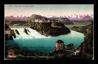 Dr Jim Stamps Rheinfall Waterfall Alps Mountains Postcard Switzerland