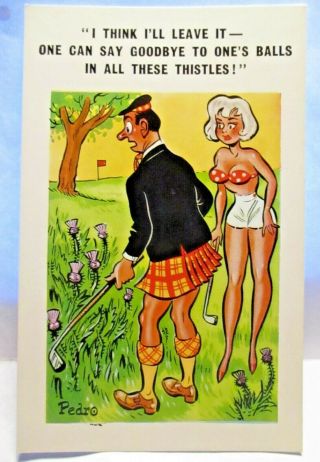 1950s Risque Postcard One Can Say Goodbye To One 