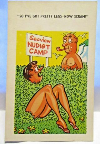 1950s Risque Postcard Seaview Nudist Camp - So I 