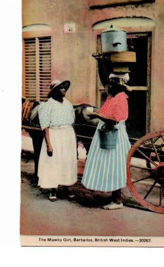 Vintage Ethnic Postcard: The Mawby Girl Barbados British West Indies