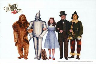The Wizard Of Oz,  Dorothy Tin Man Lion Etc. ,  Judy Garland Film - Modern Postcard