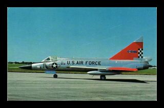 Dr Jim Stamps Us Air Force Jet Convair Delta Dagger Topical Chrome Postcard
