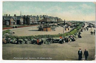 Lancashire - Cpc - The Band Stand,  Promenade & Gardens,  St.  Annes - On - Sea,  1909