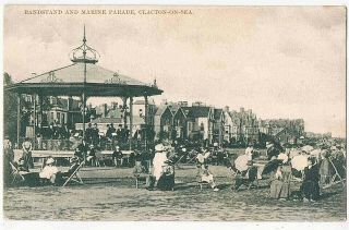 Essex - The Bandstand & Marine Parade,  Clacton - On - Sea,  1906