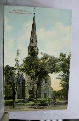 Connecticut Ct First Congregational Church London Postcard Old Vintage Card