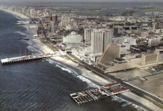 Aerial View Of Atlantic City Jersey Trump Taj Mahal Steel Pier Etc.  Postcard