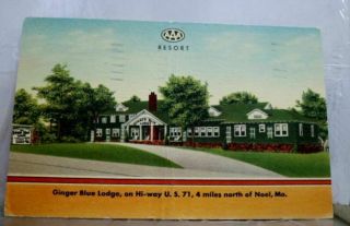 Missouri Mo Ginger Blue Lodge Noel Postcard Old Vintage Card View Standard Post