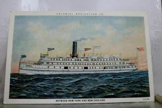 Boat Ship Colonial Navigation Co Postcard Old Vintage Card View Standard Post Pc