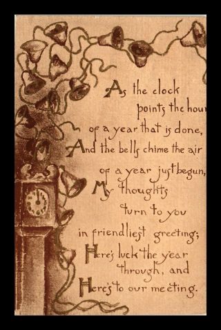 Dr Jim Stamps Us Bells Clock Year Postcard Holiday Greeting