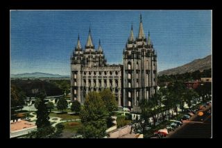 Dr Jim Stamps Us Mormon Temple Salt Lake City Union Pacific Railroad Postcard
