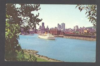 Real Photo Postcard Montreal Harbour Canadian Pacific Liner