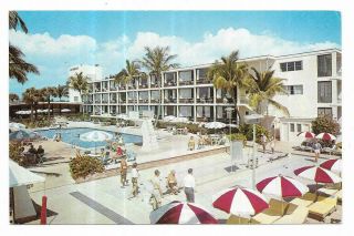 Vintage Florida Postcard Miami Beach Pan American Motel Collins Ave Very Rare
