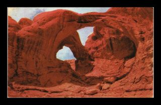 Dr Jim Stamps Us Double Arch View Arches National Monument Utah Postcard
