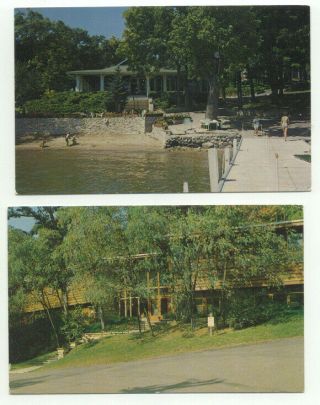 George Williams College Camp Williams Bay Wi - 2 Vintage Postcards - Wisconsin