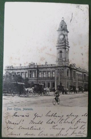Postcard Adelaide Australia - Dublin Ireland T 5cts 1d Isa Postmarks 1905