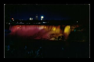 Dr Jim Stamps Us Night View Illuminated American Falls Niagara Postcard