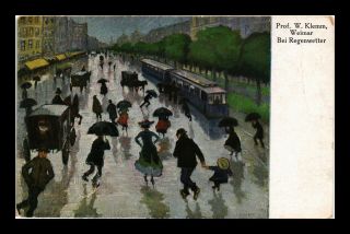 Dr Jim Stamps Street View Rain Art Postcard Germany