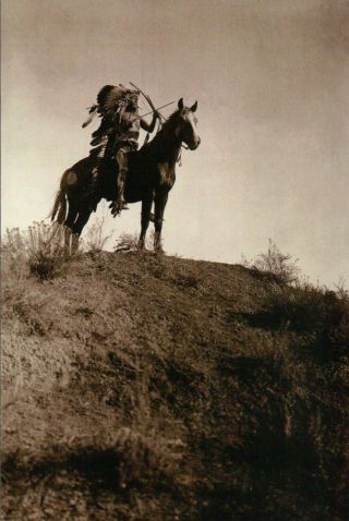 Apsaroke Crow Native American Indian With Bow & Arrow,  Horse,  Montana - Postcard
