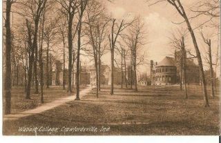 Vintage Postcard Crawfordsville Indiana Wabash College