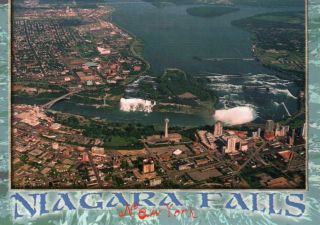 Aerial View Of Niagara Falls,  York,  Waterfall,  Canada & Us,  River - Postcard