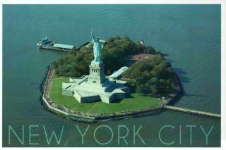 Aerial View Of Liberty Island,  York City,  Ny,  Statue Of Liberty - - - Postcard