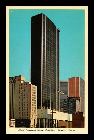 Dr Jim Stamps Us First National Bank Building Dallas Texas Postcard