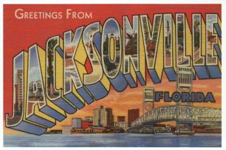 Greetings From Jacksonville Florida,  Bridge,  City - Modern Large Letter Postcard
