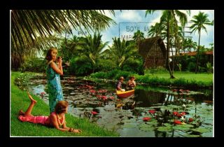 Dr Jim Stamps Us Coco Palms Resort Lihue Kauai Chrome Postcard 1967