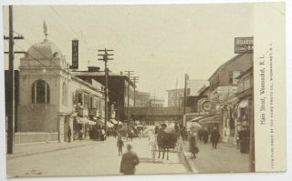 Antique Postcard Main Street Woonsocket Rhode Island Home Photo Co.