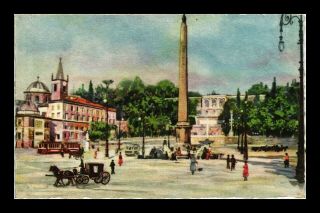 Dr Jim Stamps Piazza Del Popolo Rome Made In Italy Topical View Postcard