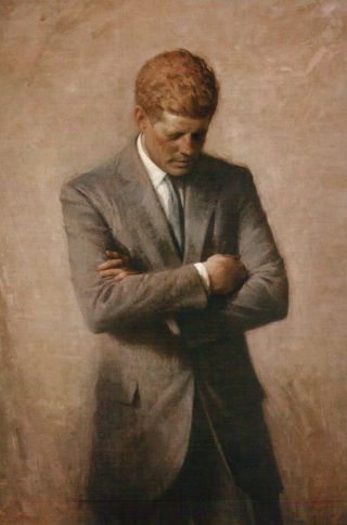 President John F.  Kennedy,  Posthumous Official Presidential Portrait - - Postcard