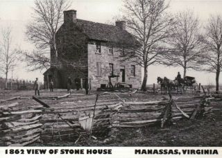 1862 View Of Stone House,  Manassas Virginia,  Civil War Battle,  Military Postcard