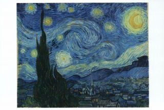 The Starry Night By Vincent Van Gogh Classic Art Painting Card - Modern Postcard