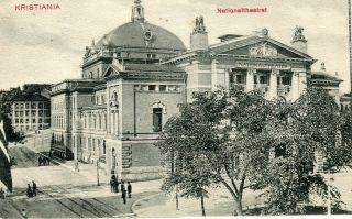 Norway Norge Oslo Kristiania - Theater Old Postcard