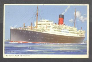 Postcard Cunard Line R.  M.  S.  Franconia Artist Shoesmith