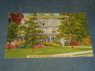 Postcard - Home Of Harry S Truman,  Independence,  Mo - Linen Era - Posted