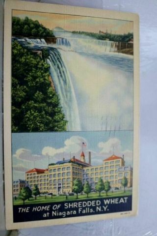 York Ny Niagara Falls Shredded Wheat Home Postcard Old Vintage Card View Pc
