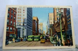 Ohio Oh Cleveland Downtown Euclid Avenue Heart Postcard Old Vintage Card View Pc