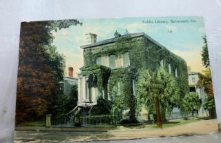 Georgia Ga Savannah Public Library Postcard Old Vintage Card View Standard Post