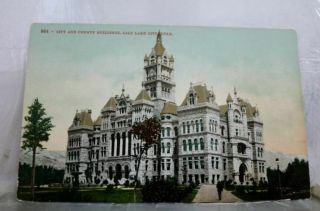 Utah Ut Salt Lake City County Buildings Postcard Old Vintage Card View Standard
