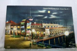 Jersey Nj Ocean City Moonlight Concert Hall Postcard Old Vintage Card View