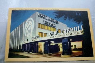 California Ca Los Angeles Hollywood Earl Carroll Theater Postcard Old Vintage Pc