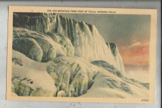 1940s Linen Postcard Niagara Falls Ny Ice Mountain