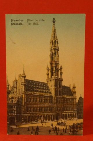 Antique Postcard Bruxelles Hotel De Ville Brussels City Hall