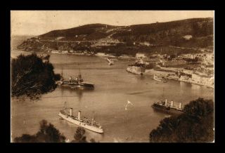 Dr Jim Stamps View Of Ships In Port Villefranche France Postcard