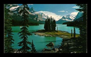 Dr Jim Stamps Maligne Lake Canadian Rockies Chrome View Canada Postcard