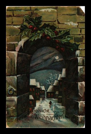 Dr Jim Stamps Merry Christmas Winter Street View Germany Postcard